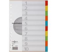 PAGNA Intercalaires en carton, A4, 10 touches, 5 couleurs G