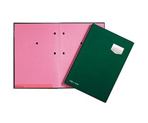 Pagna Lot de 10 porte-signatures de luxe avec couverture en plastique de qualité supérieure, dos extensible, carton rose