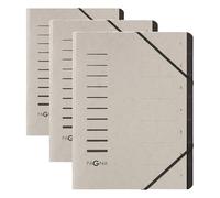 Pagna Trieur à 7 compartiments Gris clair (Lot de 3) A4