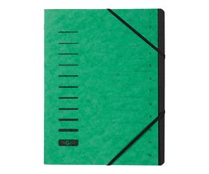 PAGNA Trieur à élastiques en carte - 12 divisions - Vert