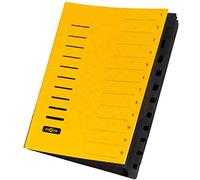 PAGNA Trieur cartonné agrafé sans soufflet+ élastique pour A4 12 compartiments Jaune