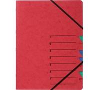 PAGNA Trieur EASY A4 en carton, 7 compartiments, rouge