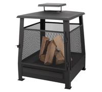 Pagode Chauffe-Terrasse Grillagée - Métal Noir - 59,3 x 59,3 x H 77,7 cm