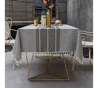 Pahajim napp Nappe Lavable Tissu Exterieur Rectangulaire Anti Tache Table a Manger Cuisine Picnic Décoration Rayures Grises Carré 90x90cm
