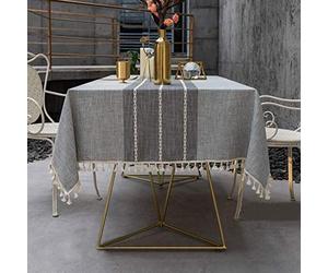 Pahajim napp Nappe Lavable Tissu Exterieur Rectangulaire Anti Tache Table a Manger Cuisine Picnic Décoration Rayures Grises Carré 90x90cm