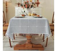 Pahajim Nappe Extérieure Rectangulaire Anti-Tâche, Lavable, Tissu, Décoration De Table (Gris Carré, 90x90cm)