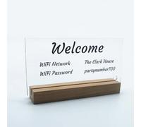 Pahdecor Panneau Wifi personnalisé pour les invités signe Wifi pour la maison panneau de mot de passe Wifi, tableau Wifi essentiels de la chambre d'amis Essentiels pour les hôtes (transparent)