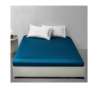 PAHION Drap-Housse 60S Coton Longue Fibre Poche Profonde 15cm Doux Respirant Drap De Dessous pour Matelas Fin Simple Double King Queen Twin Full 1 Pièce Seulement Couleur Unie Haute Qualité