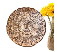 païenne en bois - Roue de l'année, arbre de vie, calendrier | Rond en bois, décoration d'autel vintage, à suspendre au mur des sabats célestes | Ornement de Noël