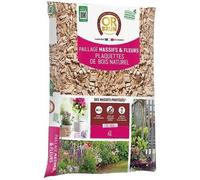 Paillage - OR BRUN - Copeaux naturels de bois clair - Pour massifs et fleurs - UAB - Sac de 6L