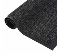 Paillasson à rayures gris anthracite 80 x 120 cm | 100 % polypropylène, feutre aiguilleté, dos en vinyle, revêtement intérieur et extérieur, facile à nettoyer