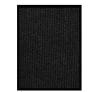 Paillasson anthracite rayé 60 x 80 cm en feutre aiguilleté polypropylène | 100 % polypropylène, surface en feutre aiguilleté, bord noir, dos en vinyle antidérapant, pour couloir et véranda