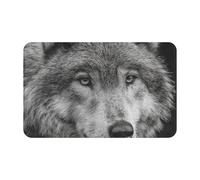Paillasson antidérapant lavable - Motif loup sauvage - Absorbant - Pour entrée - Intérieur et extérieur - Pour chambre à coucher, cuisine, porche - 80 x 49 cm