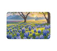 Paillasson antidérapant lavable - Motif paysage du Texas Bluebonnets - Tapis de cuisine absorbant pour entrée intérieure et extérieure - Pour chambre à coucher, cuisine, porche - 80 x 49 cm