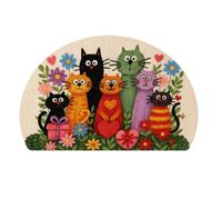 Paillasson antidérapant pour amoureux des chats 60 x 40 cm | Collecte les débris de poussière, piège la saleté quotidienne, empêche la propagation de la saleté, entrée bien rangée