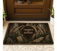 Paillasson Bones Welcome pour Halloween, temple mystique et rochers d'Halloween, marron, antidérapant, attrape la saleté, décoration d'intérieur pour entrée, extérieur, porche, balcon, 73,6 x 43,2 cm
