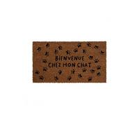 - Paillasson coco Bienvenue chez mon chat 70x40cm - Noir -
