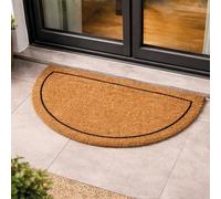 Paillasson Coco Cadre Design Demi-Ronde - Chemin de Propreté 40x60 cm - Intérieur Antibactérien - Matériau Naturel