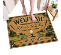 Paillasson de bienvenue 40 x 60 cm grand tapis de golf lavable antidérapant | tapis d'extérieur pour la maison salon entrée extérieur façade ferme appartement fête