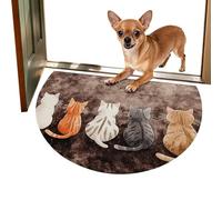 Paillasson de porte intérieure - Tapis antidérapant absorbant mignon motif de chat | Tapis décoratif pour entrée, porche, chambre, cuisine, salle de bain, usage domestique en plein air,