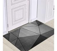 Paillasson d'entrée de Bienvenue rayé Gris imprimé paillasson antidérapant pour extérieur intérieur Tapis de Porte d'entrée 60x90cm Tapis