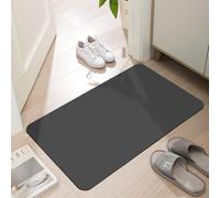 Paillasson d'entrée d'intérieur ultra fin 0,6 cm Avec envers en caoutchouc antidérapant et lavable Absorbant Attrape la saleté à profil bas 61 x 40,6 cm (gris foncé)