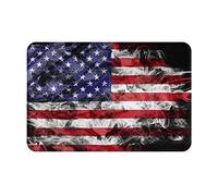 Paillasson d'entrée patriotique avec drapeau américain, tapis de porte de bienvenue absorbant l'eau, tapis d'extérieur élégant, rétro américain, porte avant et arrière, garage, porche, patio, entrée,