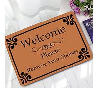 Paillasson d'entrée Welcome Please Remove Your Shoes - Paillasson pour entrée - Paillasson intérieur et extérieur - 40 x 80 cm