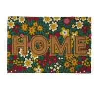 Paillasson en fibre de coco 40x60 cm collection JOYE modèle "Home" motif floral multicolore