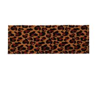Paillasson en fibre de coco motif léopard bicolore 25x70 70x25cm Marron