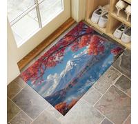 Paillasson Entree Antidérapant Mont Fuji Érables Rouges Paysages Naturels Japonais 60 x 90 cm, Tapis Interieur Entree Lavable Tapis De Porte Anti-Poussière Pour Chien Entrée Couloir Cuisine, Rouge