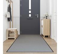 Paillasson gris 115 x 300 cm en polypropylène coulissant pour entrée | Base en PVC coulissante, absorbe l'eau et la saleté, nettoyage facile, usage intérieur et extérieur, convient pour véranda et