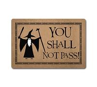 Paillasson humoristique pour entrée Monogra 40,4 cm (l) x 60,2 cm (L) You Shall Not Pass Le Seigneur de l'Anneau Paillasson pour entrée Tapis personnalisé pour porte d'entrée Tapis de cuisine