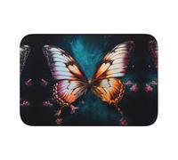 Paillasson imprimé papillon 60 x 40 cm | Paillasson antidérapant et lavable pour l'intérieur et l'entrée extérieure