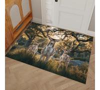 Paillasson Intérieur Cerfs Sika Arbres Centenaires Prairies 80 x 120 cm Tapis Entree Interieur Animaux De Campagne Américains, Profil Bas, Antidérapant, Tapis Pour Entrée, Lavable, Cuisine, Couloir