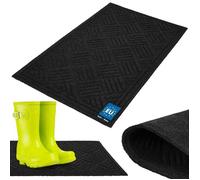 Paillasson - KOTARBAU - 45 x 75 cm - Polyester & Caoutchouc - Antidérapant - Gris rectangulaire