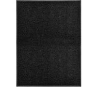 vidaXL Paillasson lavable Tapis d'entrée antidérapant envers PVC intérieur/extérieur Noir 90x120 cm
