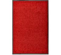 vidaXL Paillasson Lavable Tapis de Couloir Paillasson d'Entrée Tapis de Porte Tapis de Bienvenue Intérieur Extérieur Antidérapant Rouge 60x90 cm