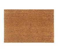 Paillasson naturel 60 x 90 cm en fibre de coco touffeté avec dessous en PVC | Fibre de coco naturelle, base en PVC antidérapante, absorbant, adapté à l'aspirateur, enroulable, intérieur et extérieur