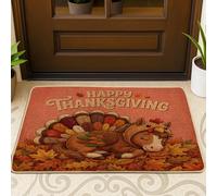 Paillasson noir pour l'extérieur et l'entrée intérieure de l'automne, Thanksgiving, 73,2 x 43,2 cm, paillasson d'extérieur ultra fin, motif chaussures de vacances, tapis de porte pour terrasse