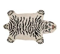 Paillasson original ""Tigre blanc""en noix de coco avec support antidérapante en PVC. Dimensions: 70 x 40 x 1,5 cm - FISURA