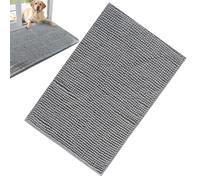 Paillasson Pour Chien - Chenille, Tapis De Boue En Chenille Grise, Absorbant, Antidérapant, Séchage Rapide | Tapis D'entrée D'intérieur Lavable Pour Pattes Boueuses, Tapiss Absorbant L'eau Retenant La