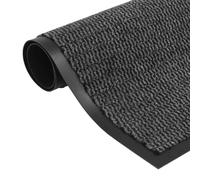 Paillasson rectangulaire touffeté anthracite - 40 x 60 cm - Antidérapant - Pour porte d'entrée et entrée - Résistant aux intempéries - Lavable - Idéal comme paillasson et tapis de propreté