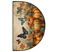Paillasson semi-circulaire 60 x 90 cm lavable et antidérapant | Paillasson papillon pour intérieur, entrée, cuisine, salle de bain, porche, extérieur, terrasse