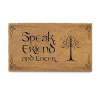 Paillasson Speak Friend and Enter - 76,2 x 43,2 cm - Le Seigneur des Anneaux - Tapis de bienvenue drôle - Parlez ami et entrez - Cadeau de lot, décoration