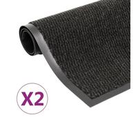 vidaXL Paillassons rectangulaires tuftés 40 x 60 cm Noir – Lot de 2
