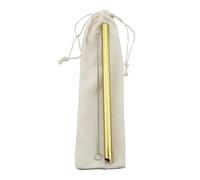 Paille En Acier Inoxydable Ensemble de pailles réutilisables en métal 12 mm large, acier inoxydable 304 avec brosse nettoyage(Gold Set)