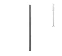 Paille En Acier Inoxydable Lot de 100 pailles métalliques réutilisables en acier inoxydable 304, colorées, for boissons bar et fête(Black Straight)