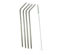Cook Concept Paille en inox KV7270 – Set de 4 réutilisables avec goupillon – Taille unique – Inox