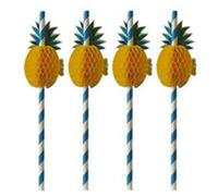 Paille en papier 'Ananas', 200 mm, bleu/blanc